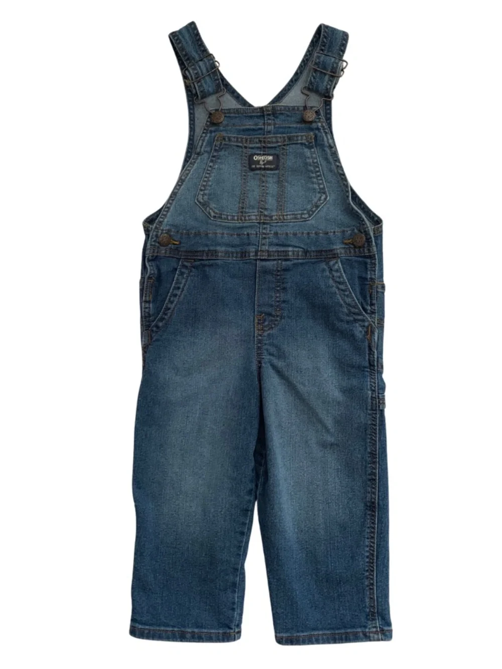OshKosh B'gosh Dark Blue Denim Overalls Kids 3T Retro Preppy
